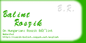 balint roszik business card